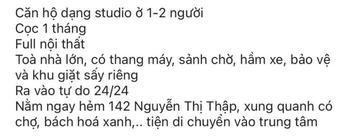 Cần sang lại gấp căn hộ mini trung tâm quận 7, tiện đi lại giáp các quận TP, đầy đủ tiện nghi sạch sẽ bảo vệ 24/24